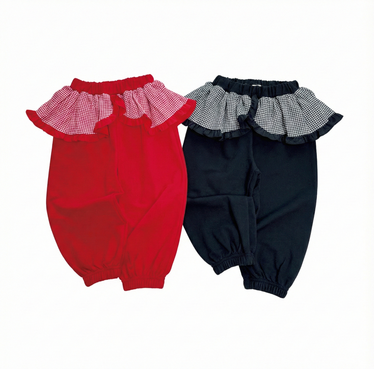 韓國童裝 26春 | SE28 格紋裙擺長褲 (90~130cm)