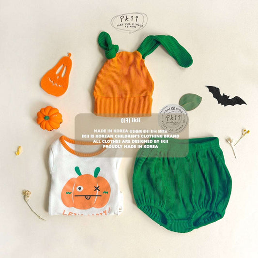 (現貨✨) (Halloween 萬聖節系列) ikii - Pumpkin Monster 南瓜小怪獸 三件套 (三件現貨包順豐自取) - FLO | FLOWERKKOCH 