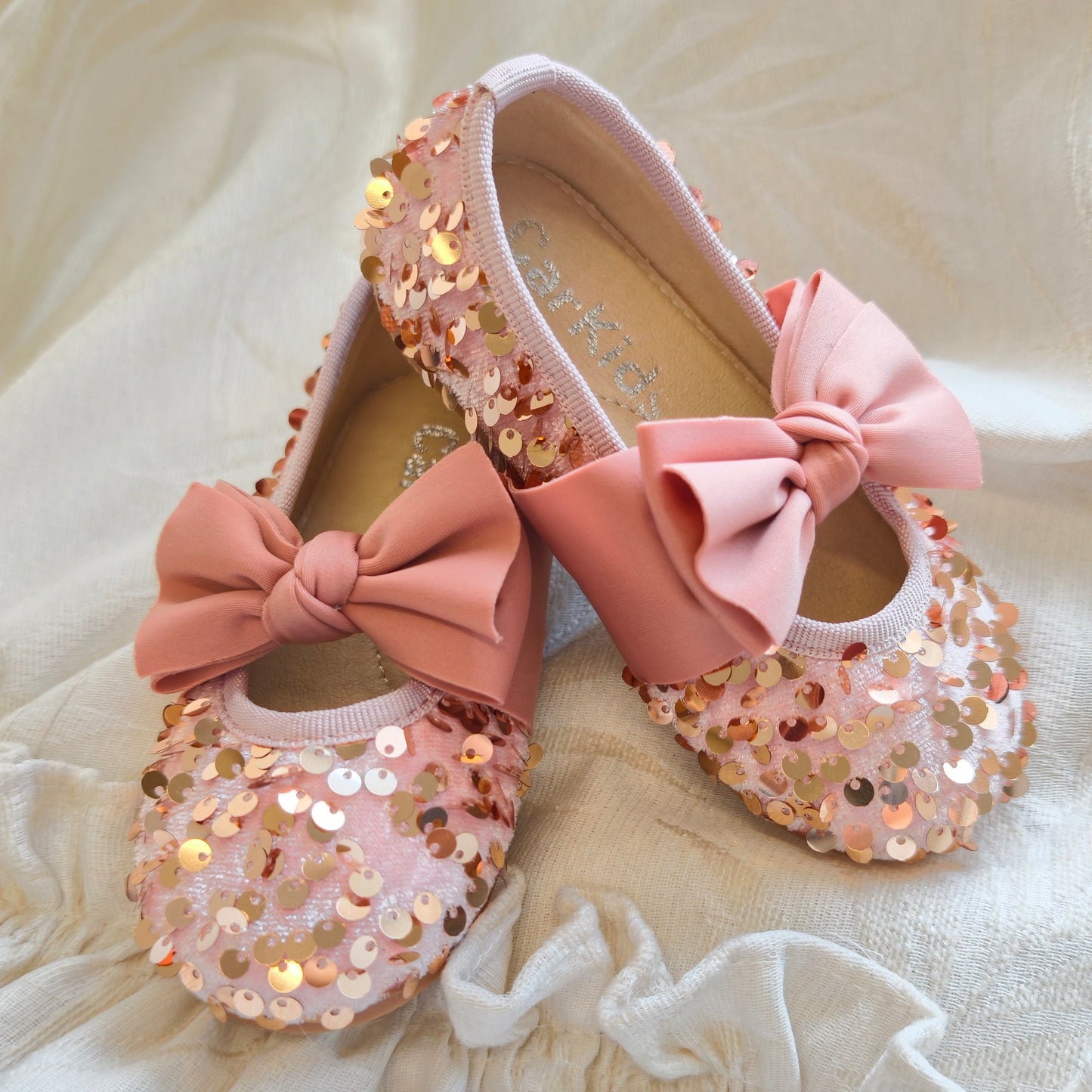 【預購/現貨】Bling Bling Ribbon Flat Shoes