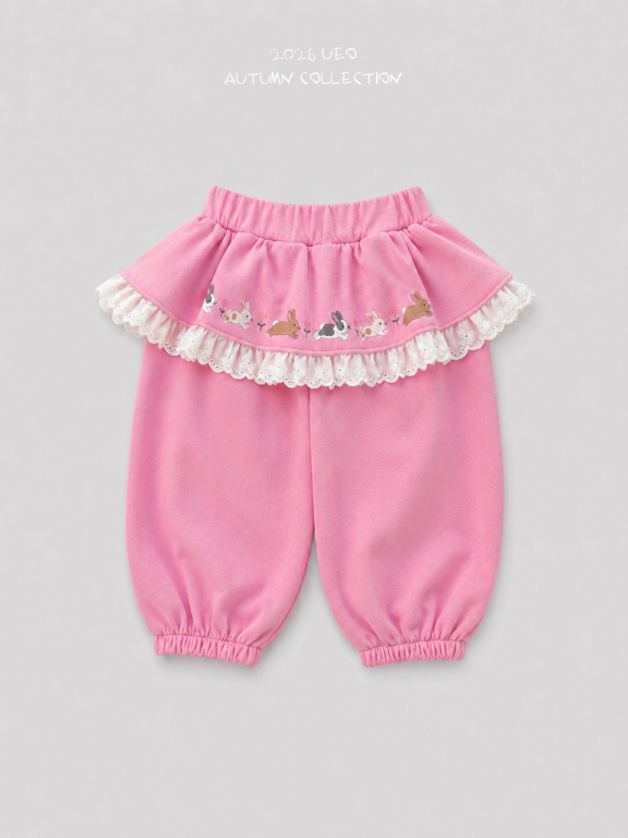 韓國童裝 26秋| UE36 Rabbit Lace Jogger Pants 長褲 (90-130)