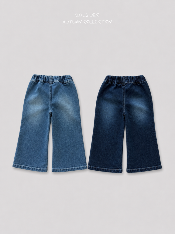韓國童裝 26秋| UE04 Heart Denim Bootcut Pants 牛仔褲 (90-130)