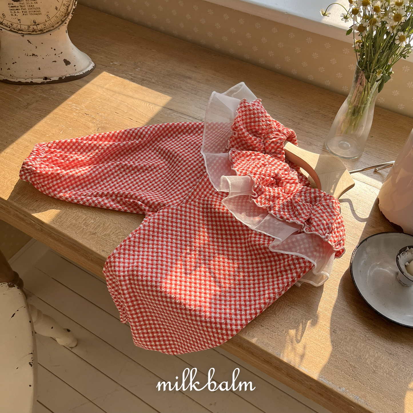 韓國童裝 26夏| MK24 Check Frill Pants (80-120cm)