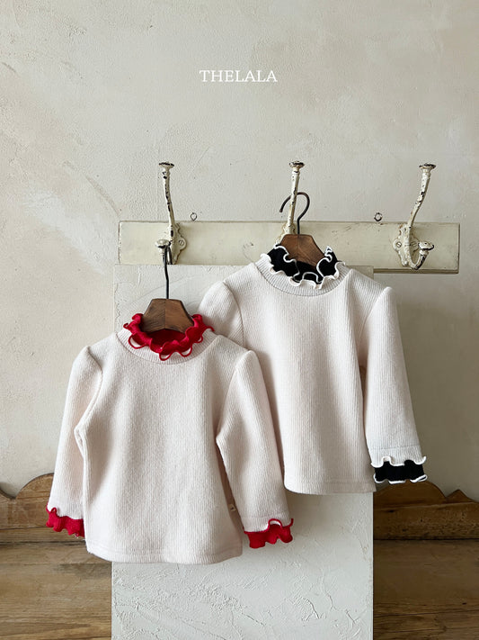 韓國童裝 25秋冬 | LA25443 Frill 2-tone Tee  (Baby & Kids)