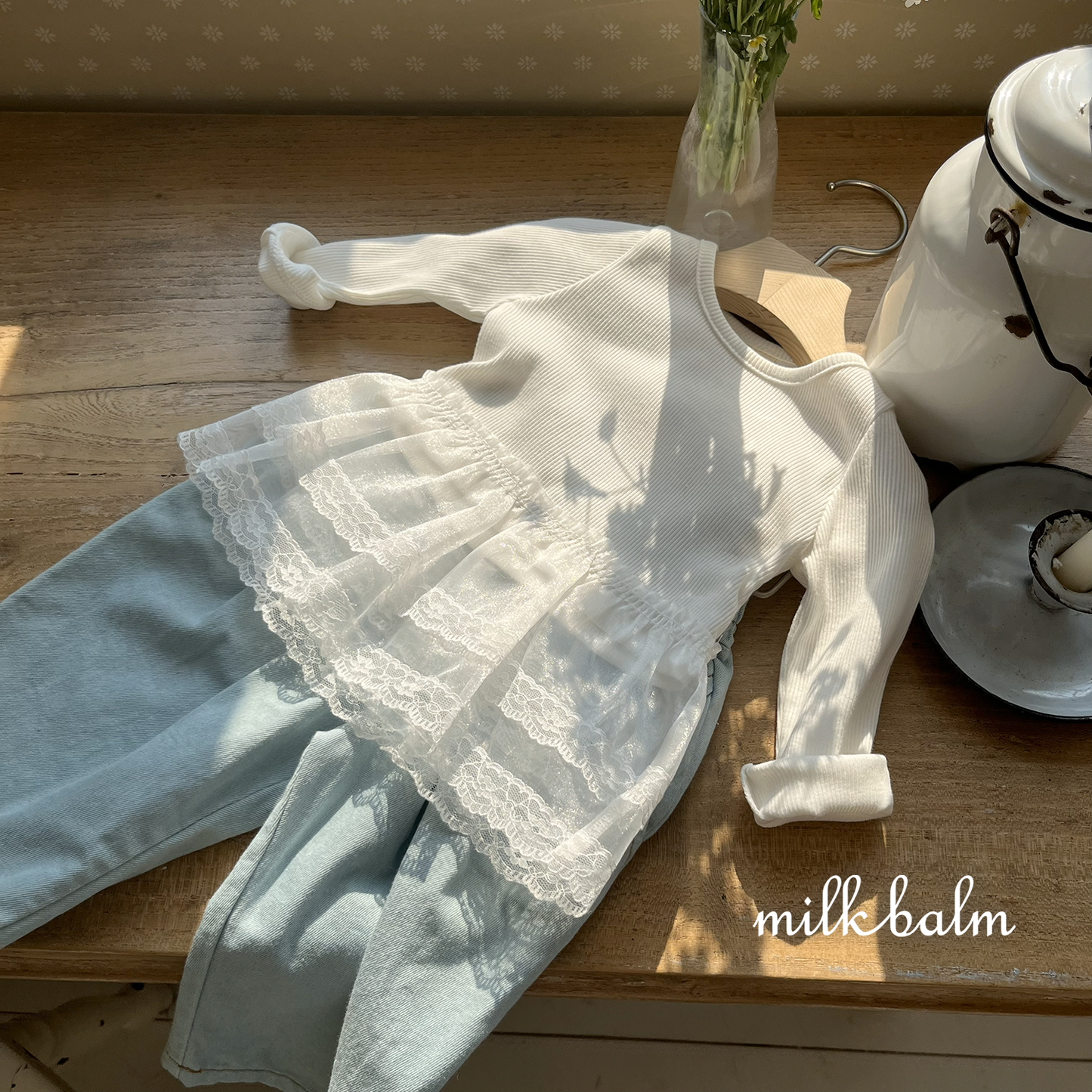 韓國童裝 26SS| MK17 Lace T-Shirt (75-125cm)