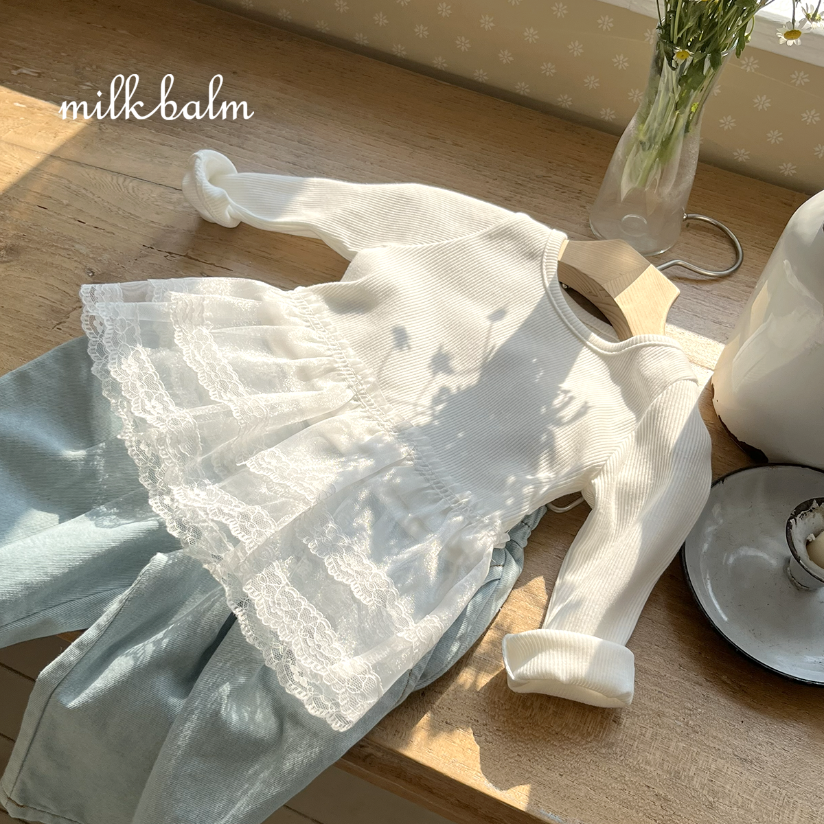 韓國童裝 26SS| MK17 Lace T-Shirt (75-125cm)