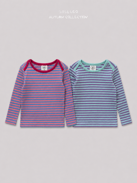 韓國童裝 26秋| UE22 Bungbung Stripe Tee 上衣 (90-130)