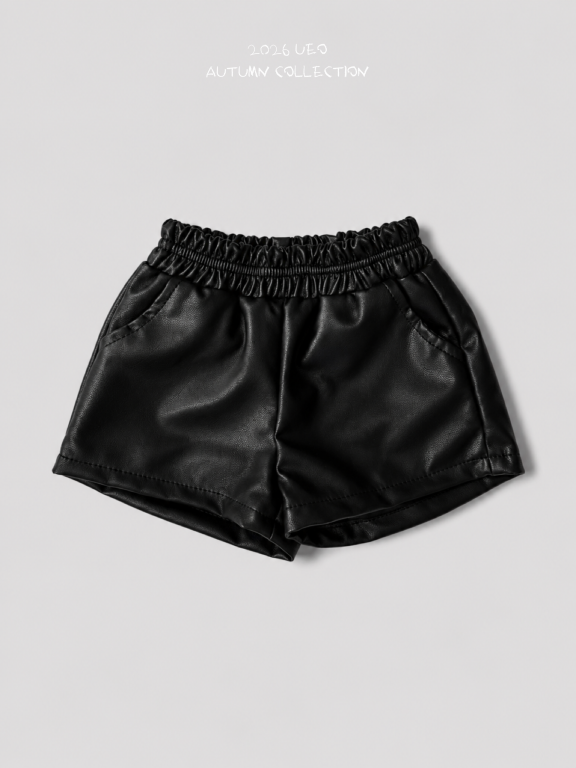 韓國童裝 26秋| UE32 Matcha Leather Pants 短褲 (90-130)