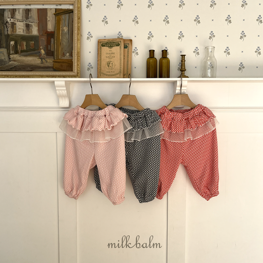 韓國童裝 26夏| MK24 Check Frill Pants (80-120cm)