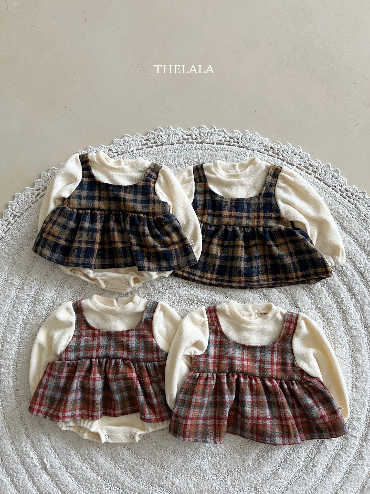 韓國童裝 25秋冬 | LA25415 Checkcheck Baby Suit