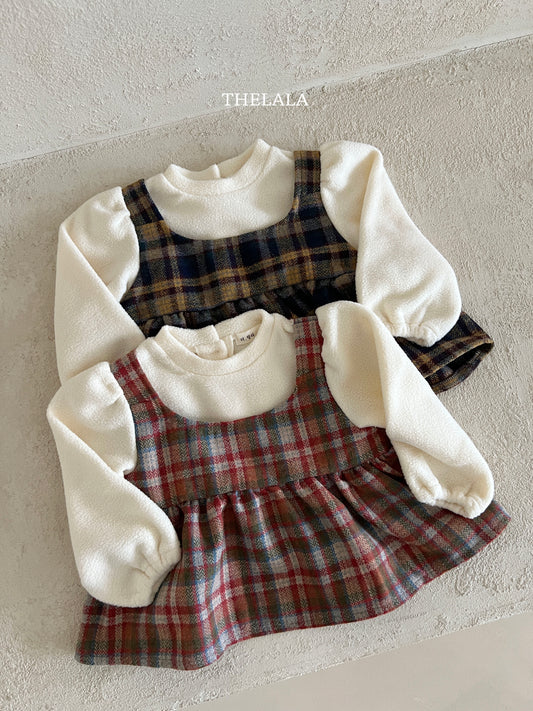 韓國童裝 25秋冬 | LA25416 Check check Blouse  (Baby & Kids)