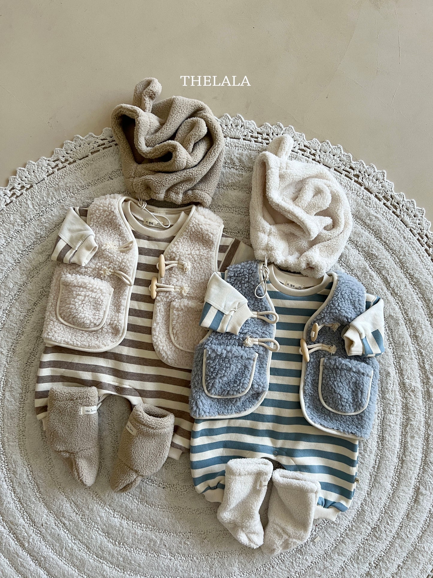 韓國童裝 25秋冬 | LA25425 Stripe Baby Suit