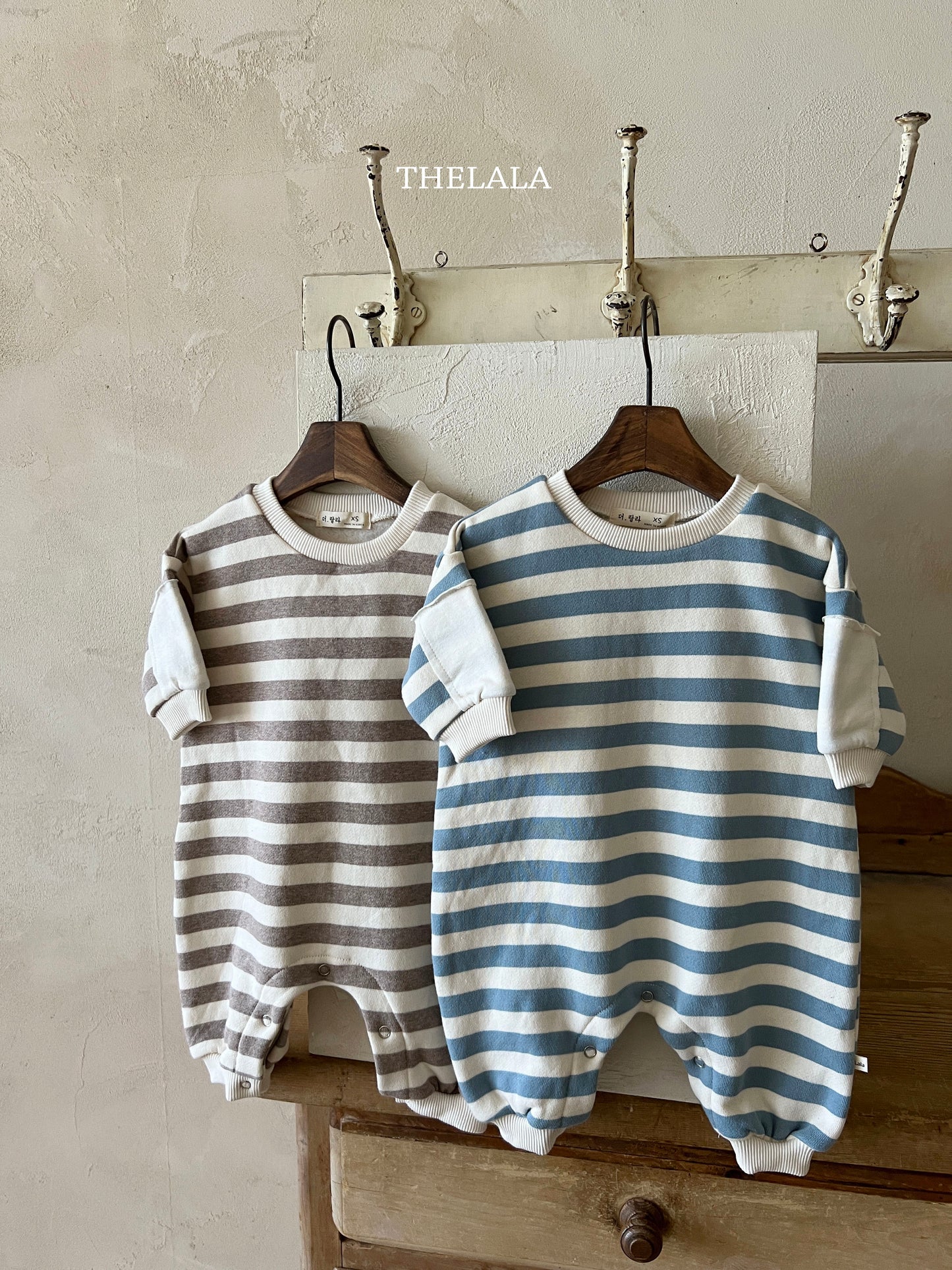 韓國童裝 25秋冬 | LA25425 Stripe Baby Suit