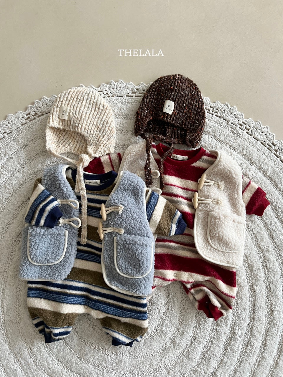 韓國童裝 25秋冬 | LA25421 Stripe Baby Suit