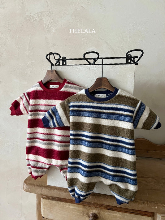 韓國童裝 25秋冬 | LA25421 Stripe Baby Suit