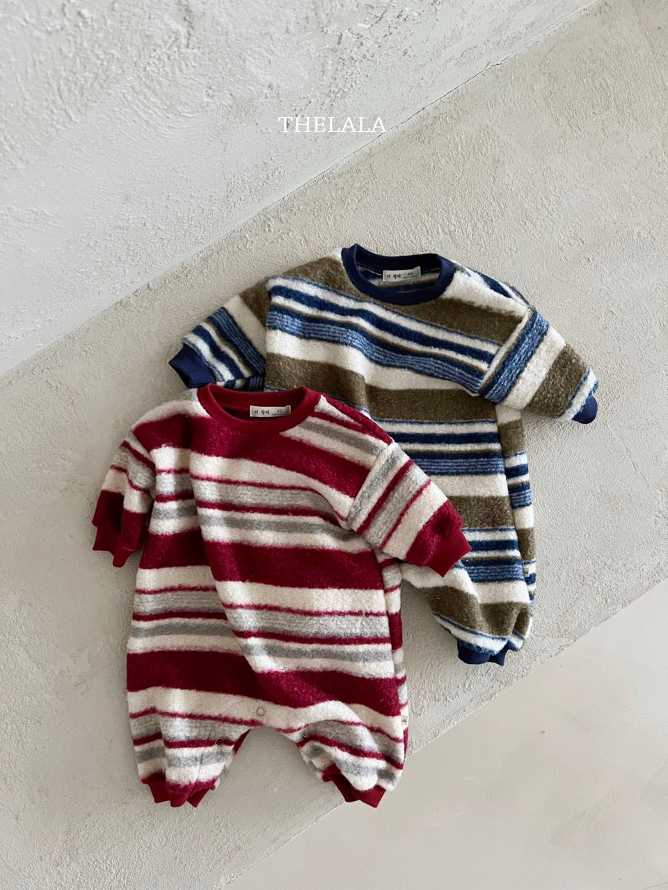 韓國童裝 25秋冬 | LA25421 Stripe Baby Suit