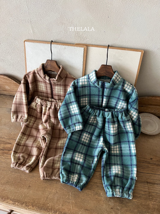 韓國童裝 25秋冬 | LA25451 Check Zip-up Tee (Baby & Kids)