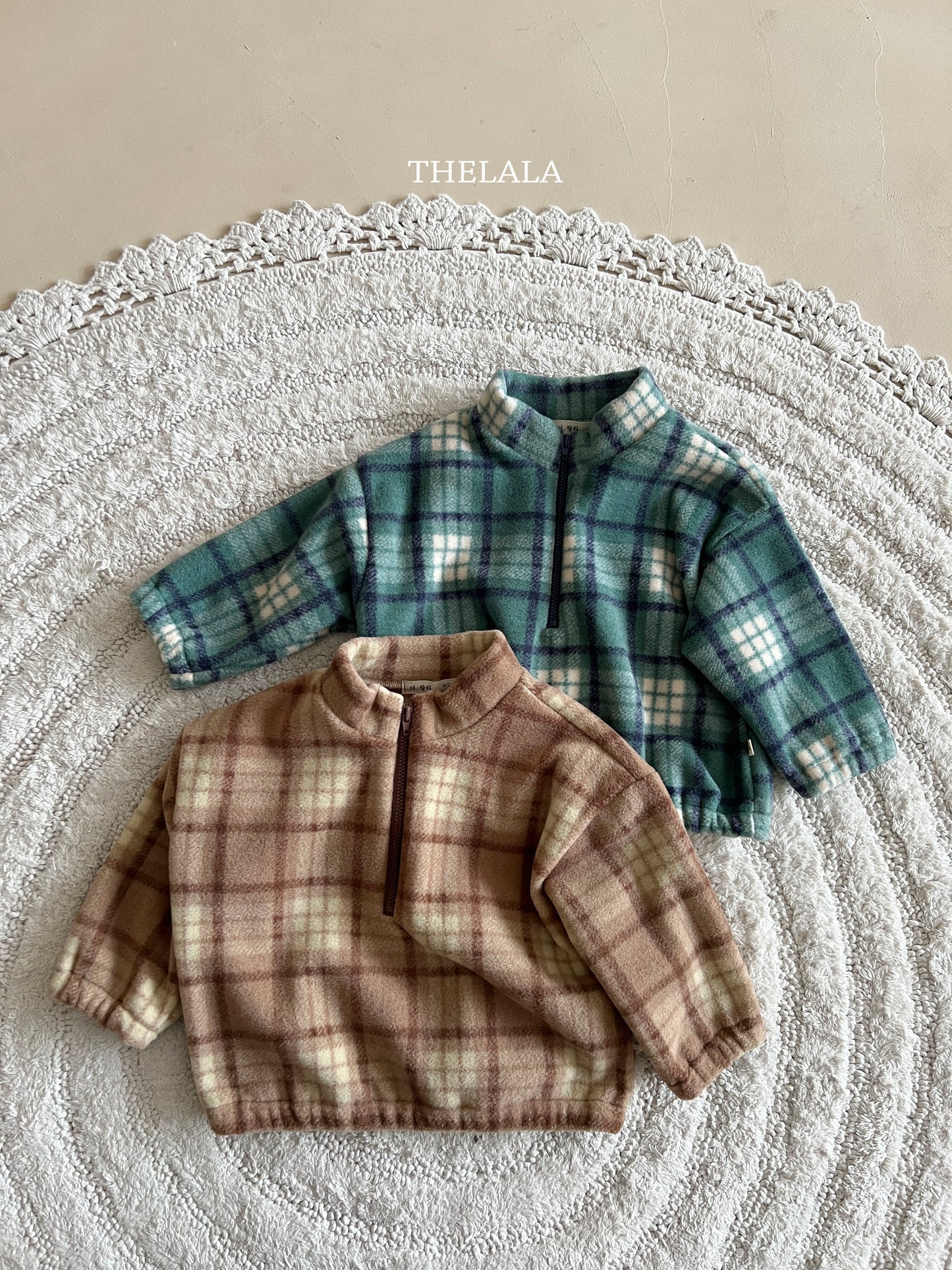 韓國童裝 25秋冬 | LA25451 Check Zip-up Tee (Baby & Kids)