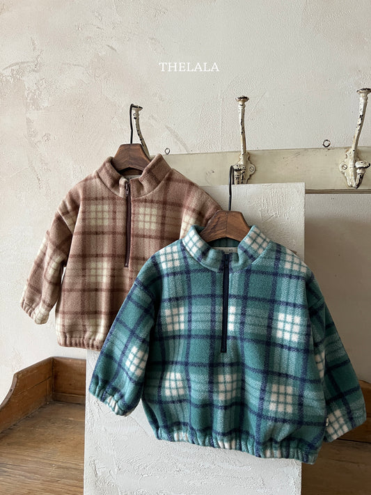 韓國童裝 25秋冬 | LA25451 Check Zip-up Tee (Baby & Kids)