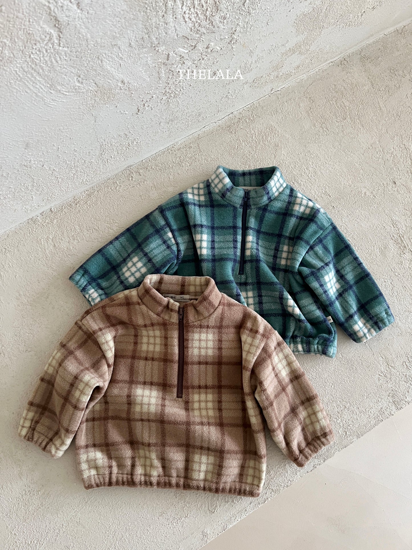 韓國童裝 25秋冬 | LA25451 Check Zip-up Tee (Baby & Kids)