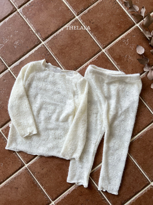 韓國童裝 25秋 | LA25349 Floral Top and Bottom Set (Baby and Kids)
