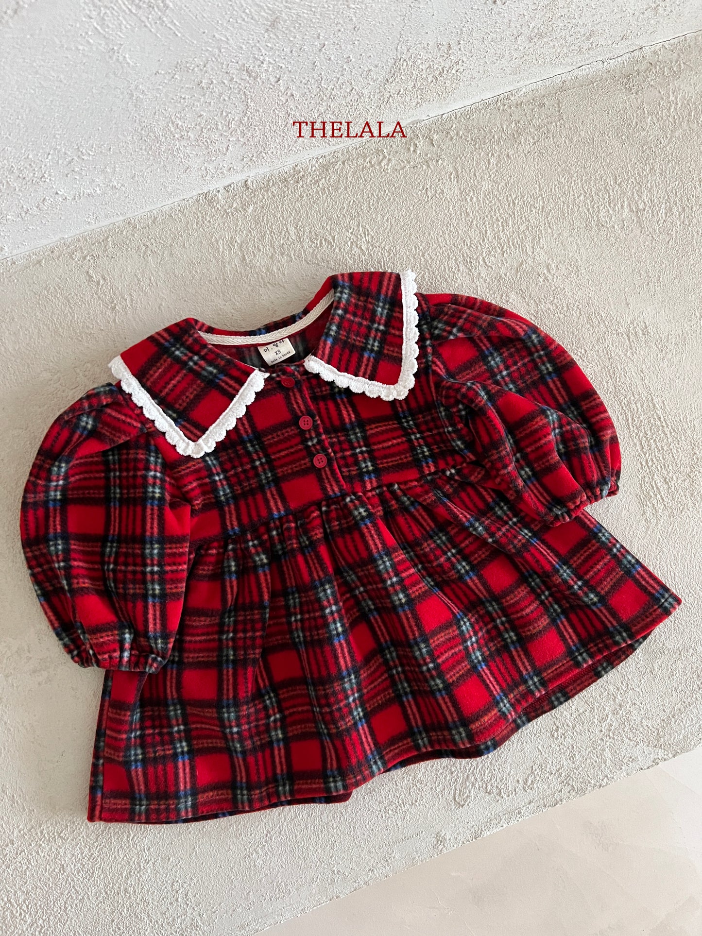 韓國童裝 25秋冬 | LA25410 Check OPS (Baby & Kids)