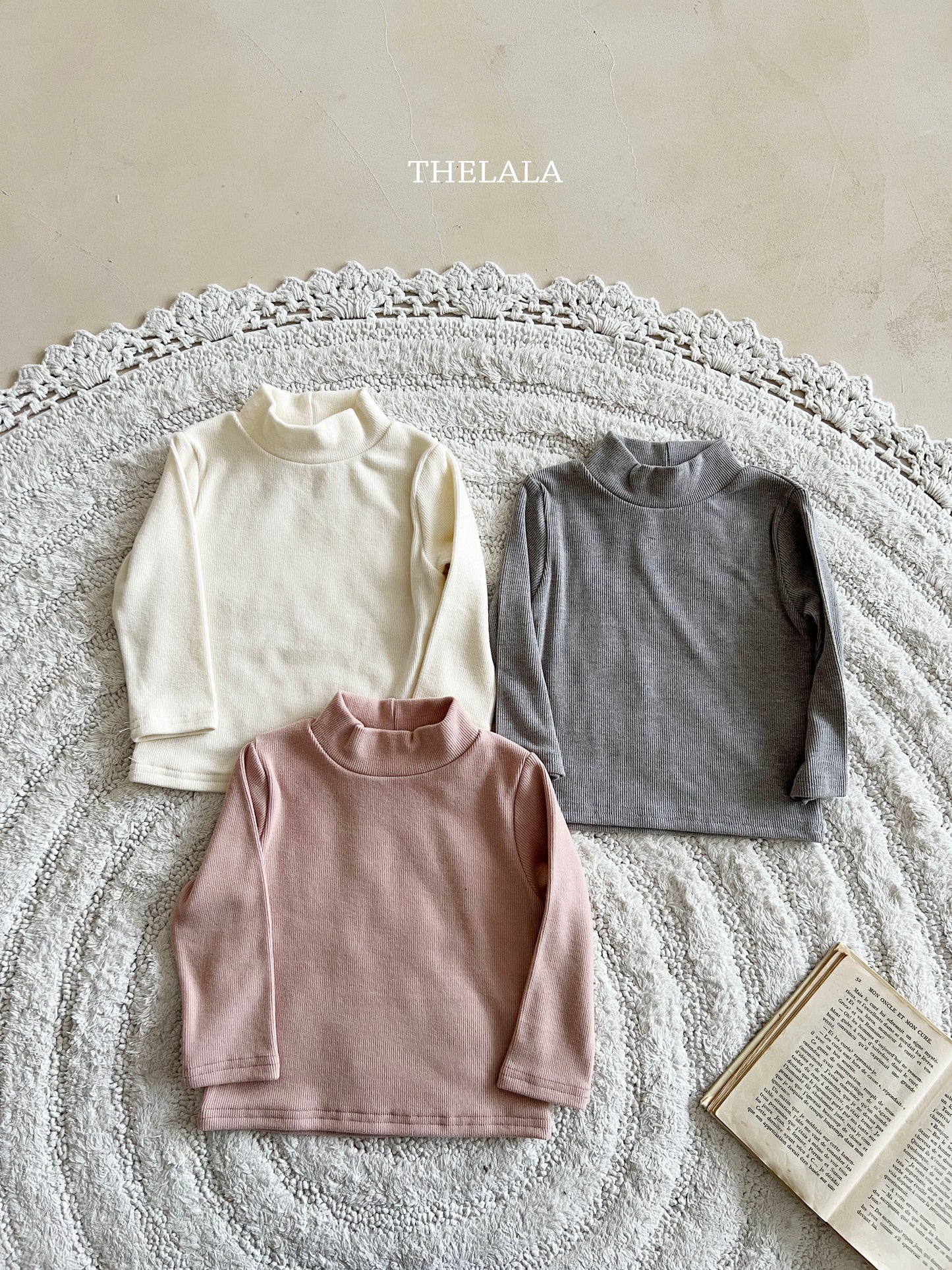 韓國童裝 25秋冬 | LA254555 Mock Neck Tee (Baby & Kids)