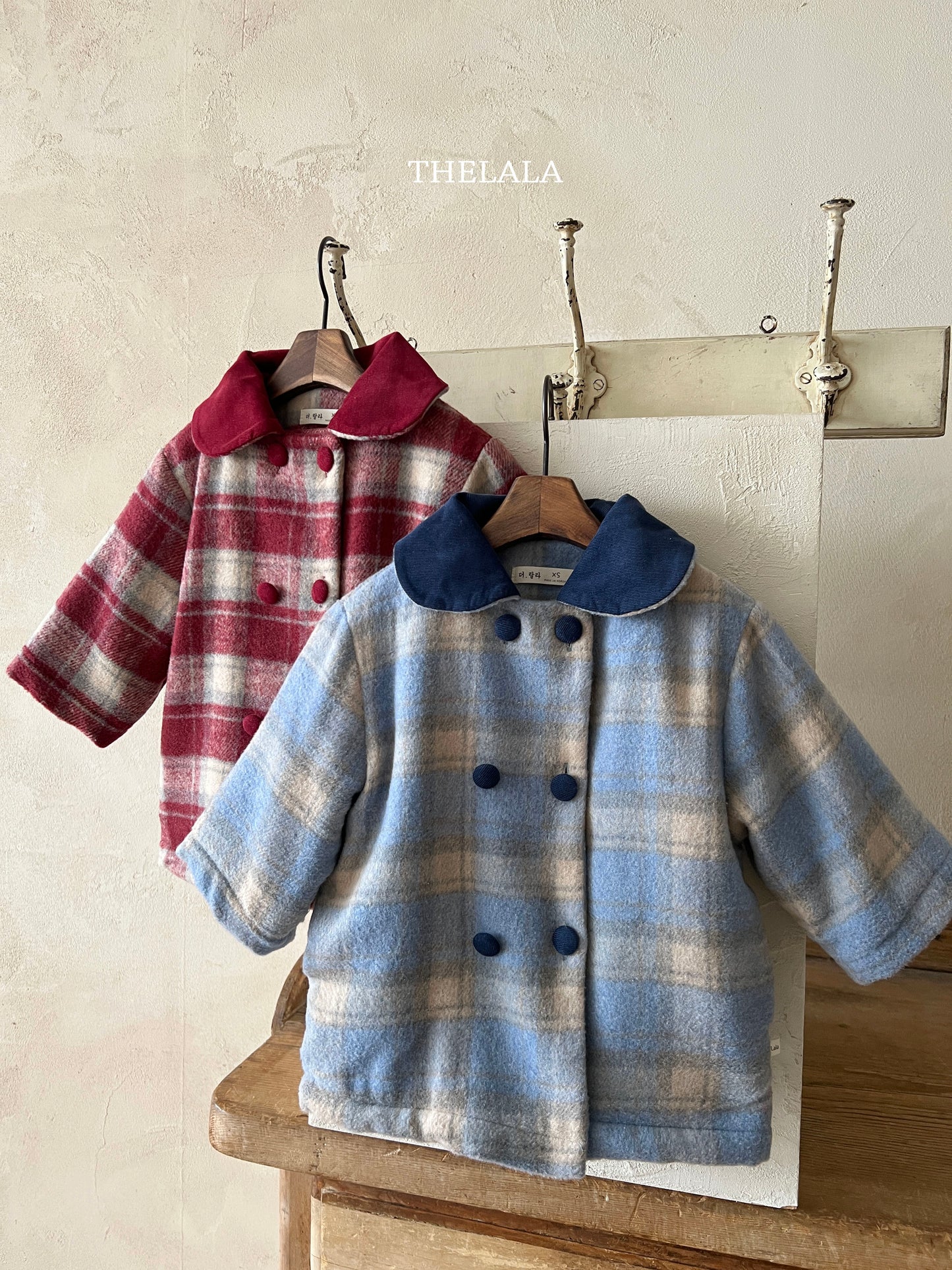 韓國童裝 25秋冬 | LA25463 Check Winter Coat  (Baby & Kids)