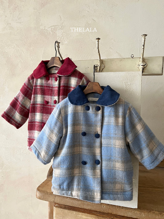 韓國童裝 25秋冬 | LA25463 Check Winter Coat  (Baby & Kids)