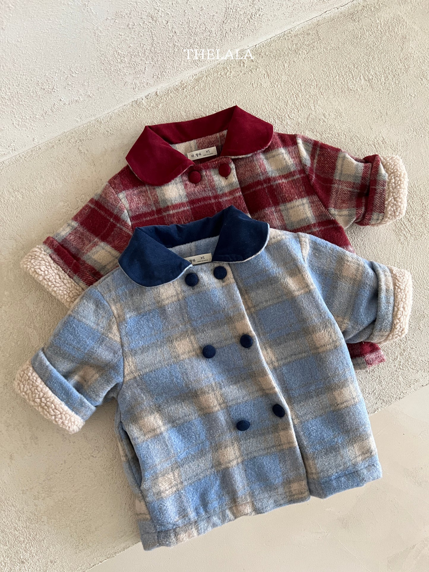 韓國童裝 25秋冬 | LA25463 Check Winter Coat  (Baby & Kids)