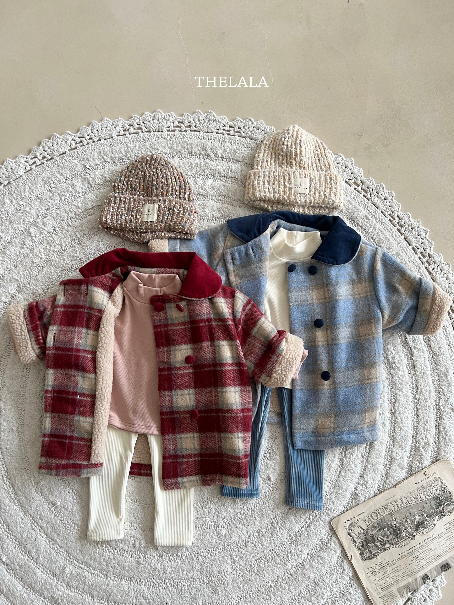 韓國童裝 25秋冬 | LA25463 Check Winter Coat  (Baby & Kids)