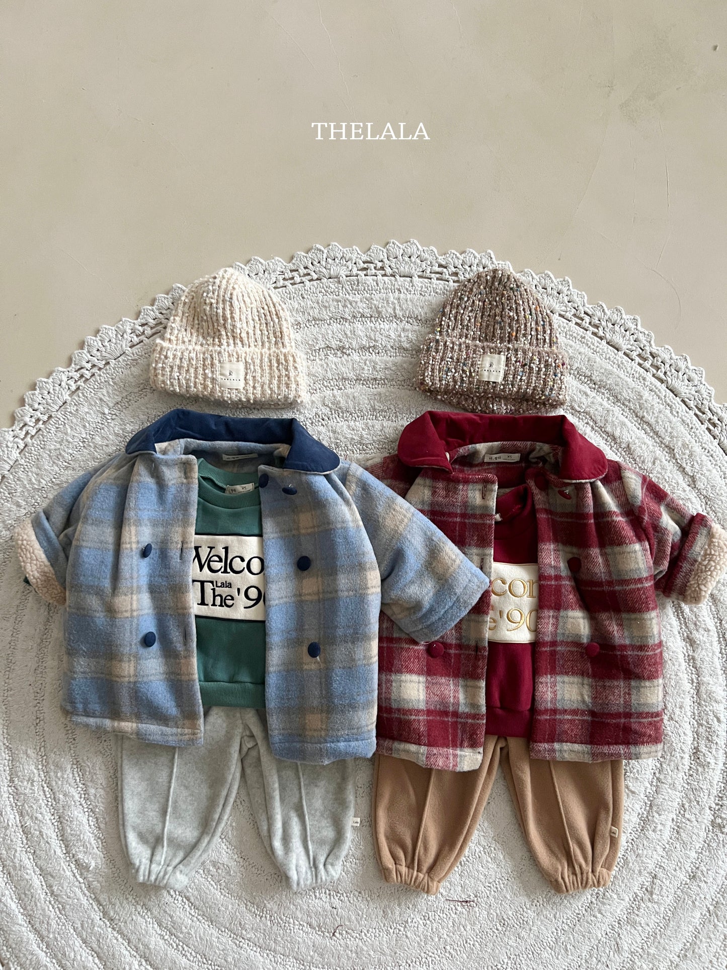 韓國童裝 25秋冬 | LA25463 Check Winter Coat  (Baby & Kids)