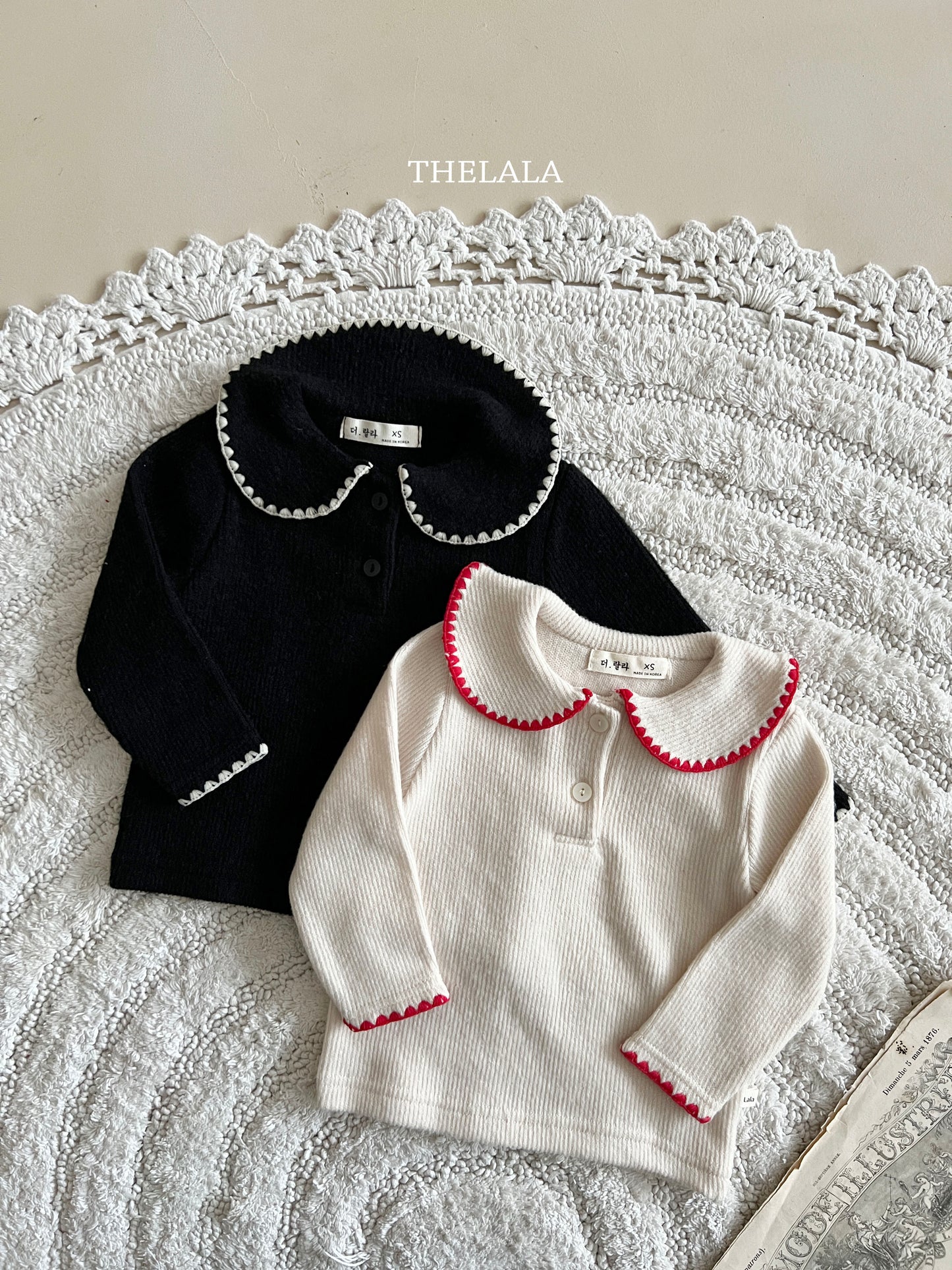 韓國童裝 25秋冬 | LA25440 Jeni Collar Tee (Baby & Kids)