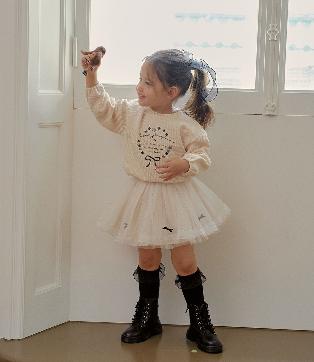 韓國童裝 25秋 | MN25306 Ribbon Lace Skirt