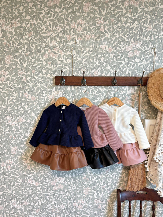 韓國童裝 26秋| OH09 Embo Frill Cardigan 外套