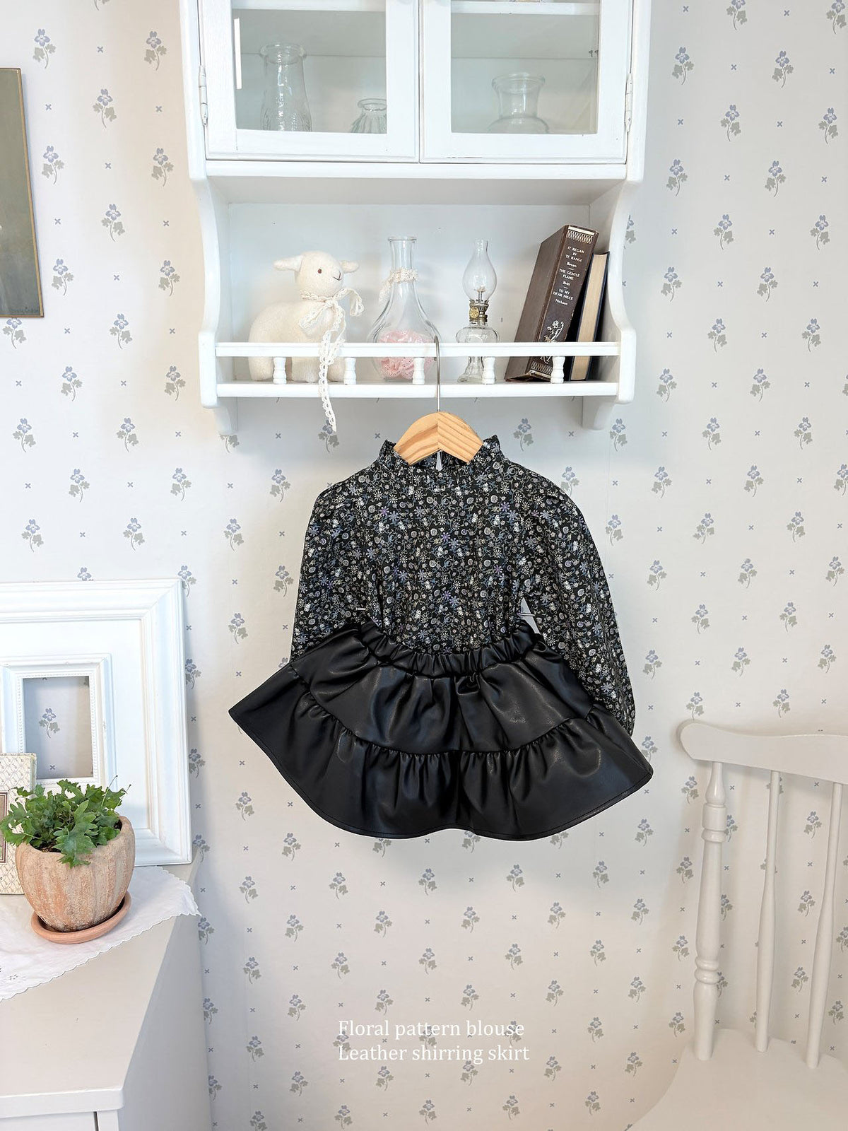 韓國童裝 26秋| OH10 Leather Shirring Skirt 半身裙