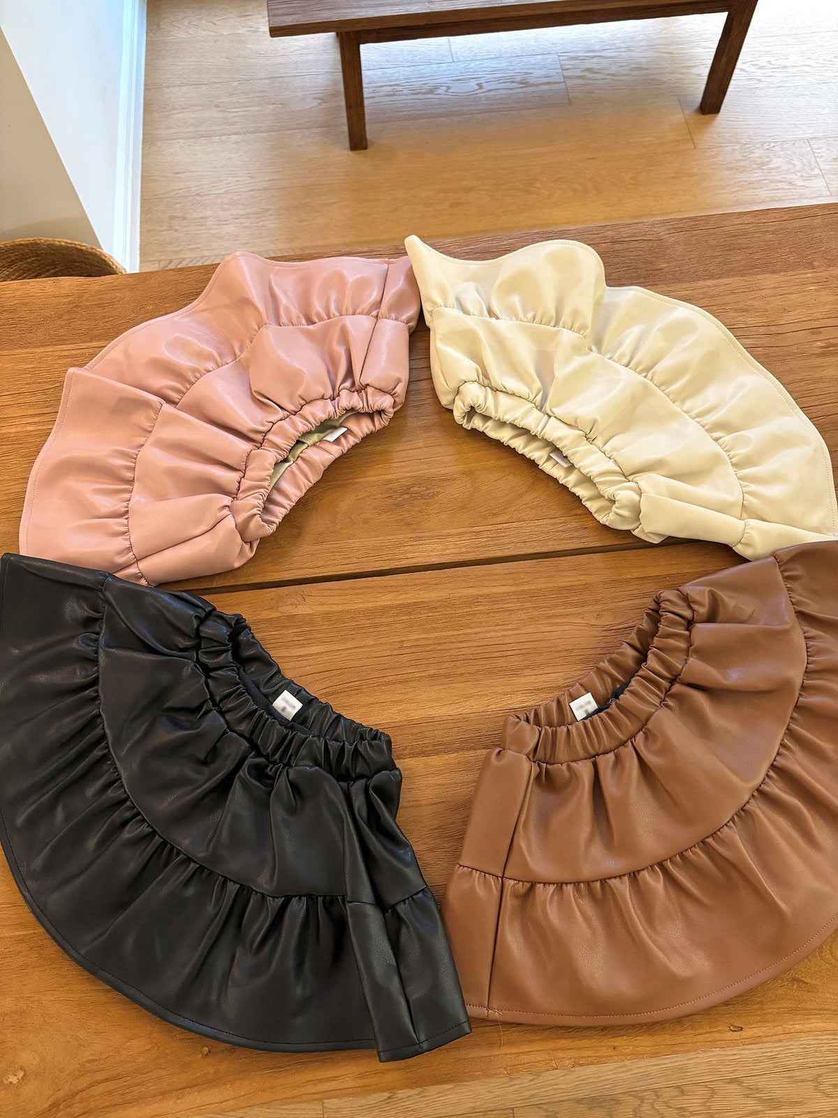 韓國童裝 26秋| OH10 Leather Shirring Skirt 半身裙