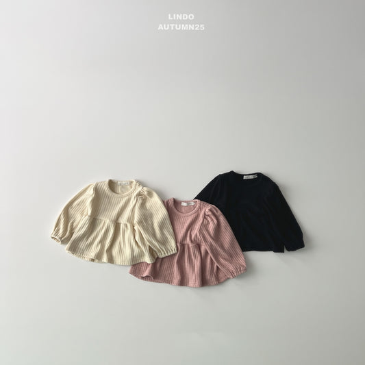 韓國童裝 25秋 | LD25304 Knit Ribbed Tee