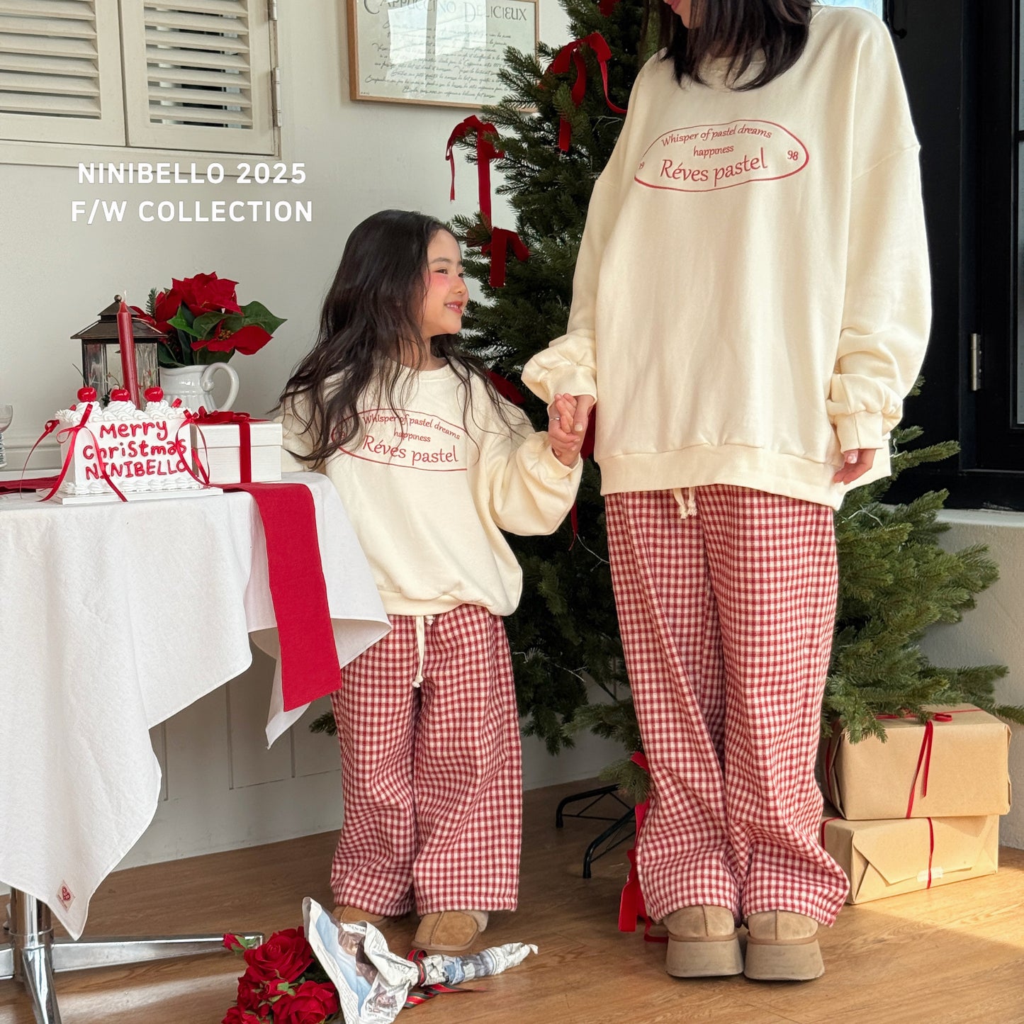 韓國童裝 25秋冬 | NB25423 Check Pants 親子裝 (MOM)