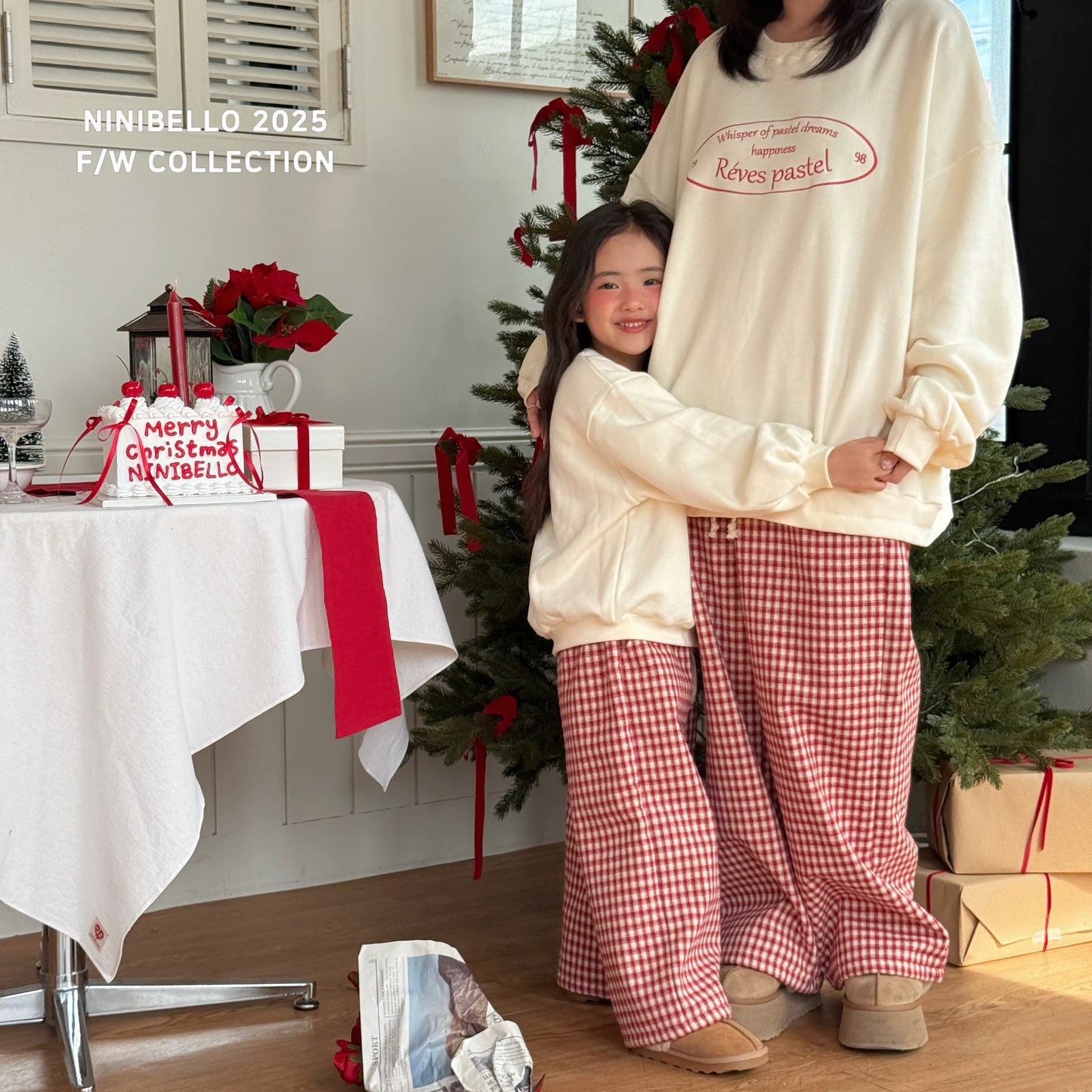 韓國童裝 25秋冬 | NB25423 Check Pants 親子裝 (MOM)