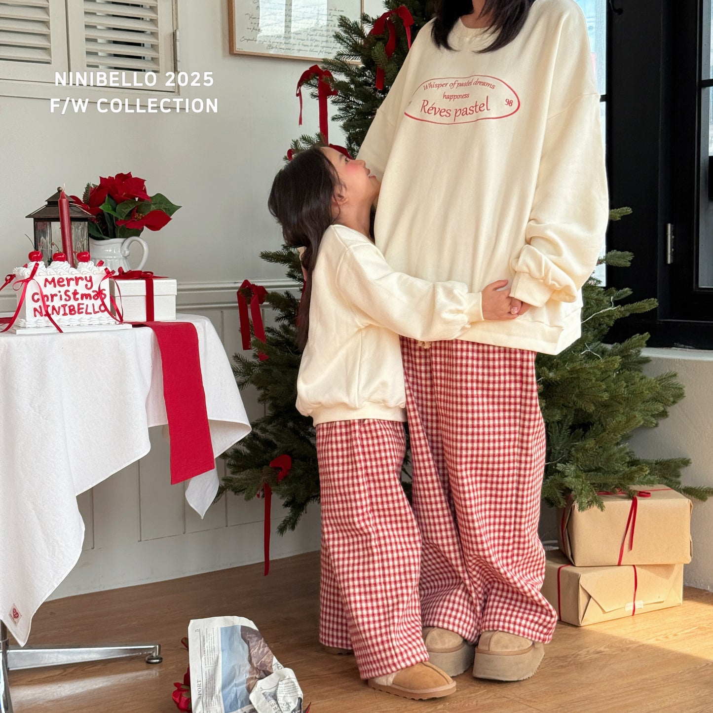 韓國童裝 25秋冬 | NB25423 Check Pants 親子裝 (MOM)