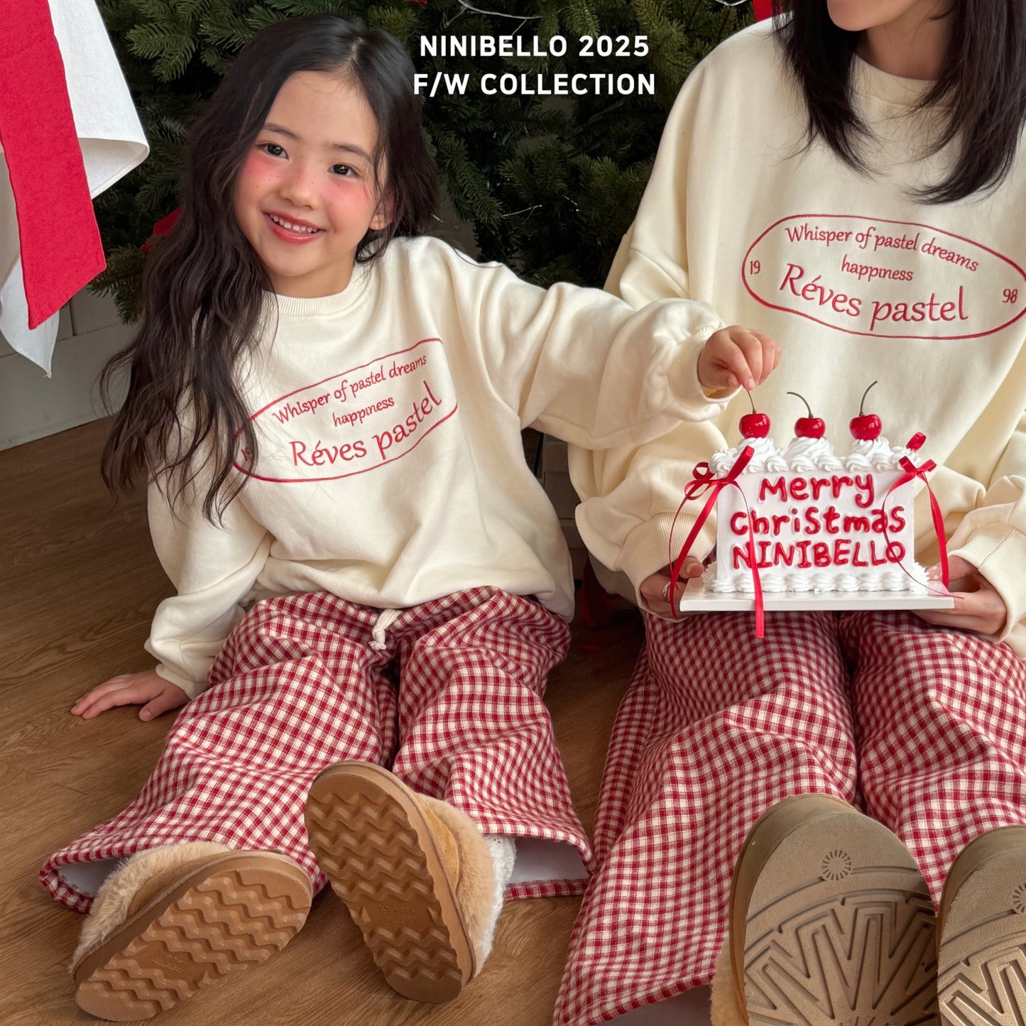 韓國童裝 25秋冬 | NB25423 Check Pants 親子裝 (MOM)