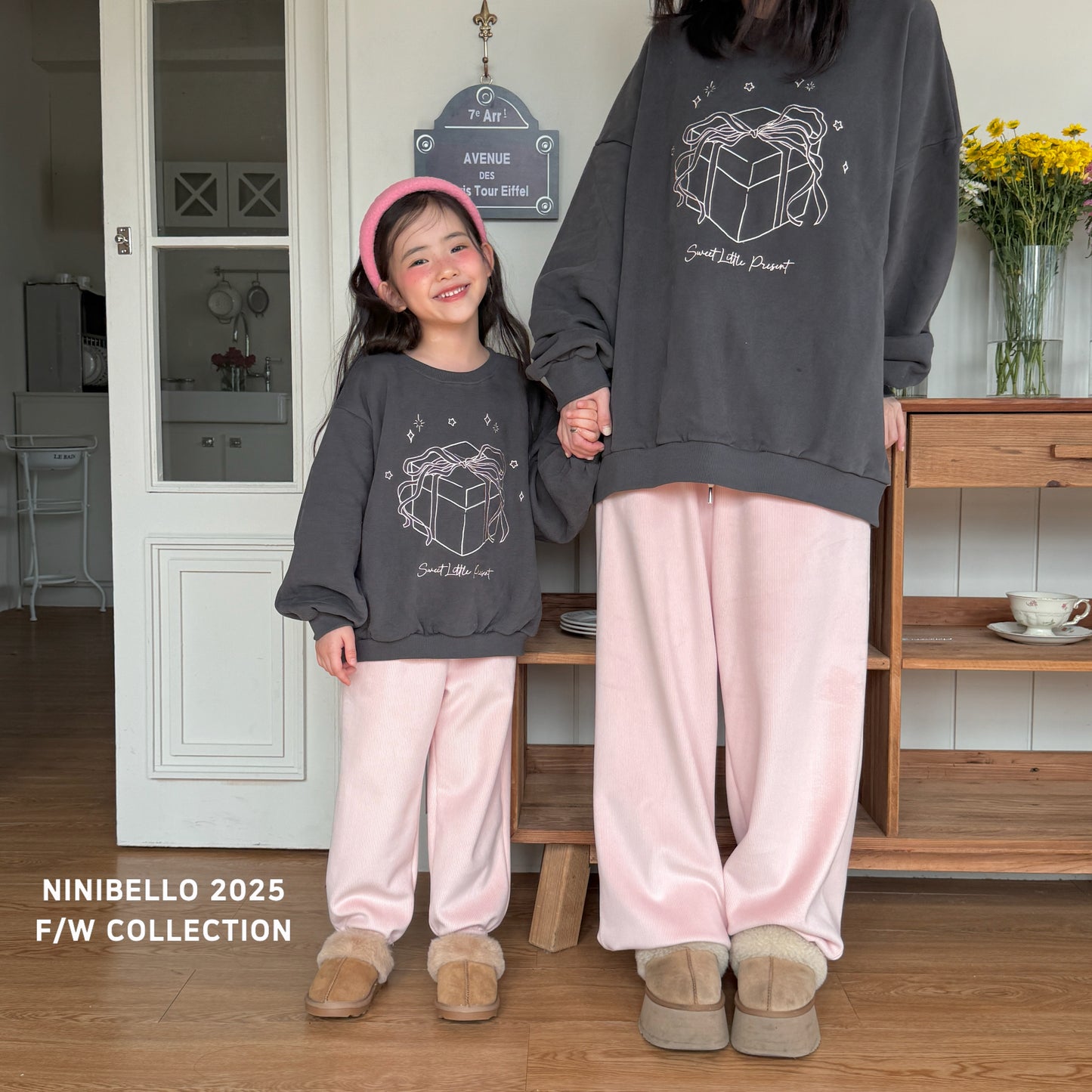 韓國童裝 25秋冬 | NB25414 Present Top and Bottom Set 親子裝 (MOM)