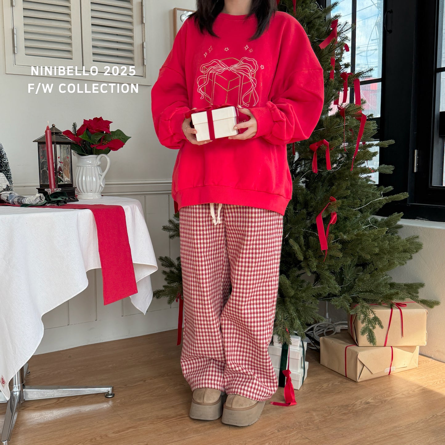 韓國童裝 25秋冬 | NB25414 Present Top and Bottom Set 親子裝 (MOM)