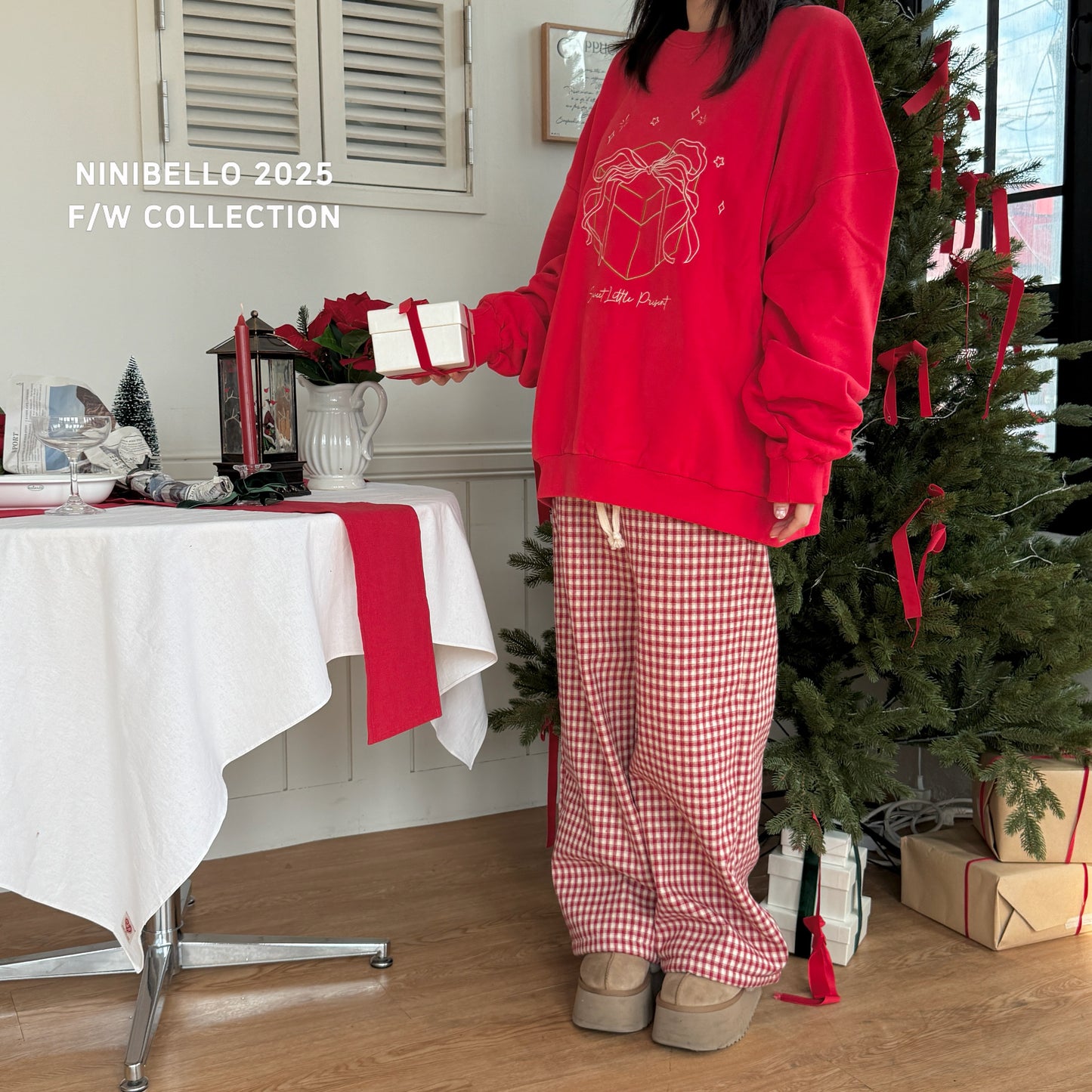 韓國童裝 25秋冬 | NB25423 Check Pants 親子裝 (MOM)