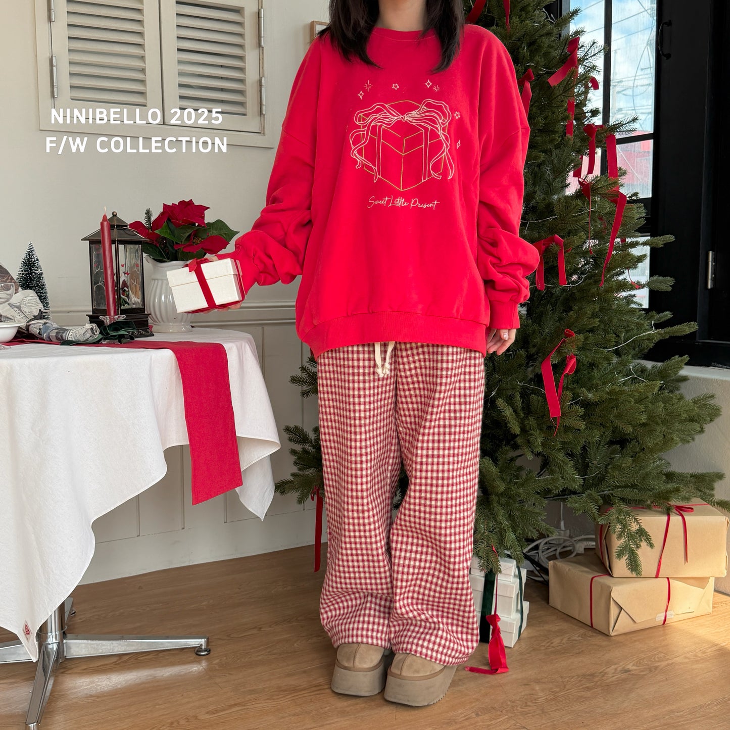 韓國童裝 25秋冬 | NB25414 Present Top and Bottom Set 親子裝 (MOM)