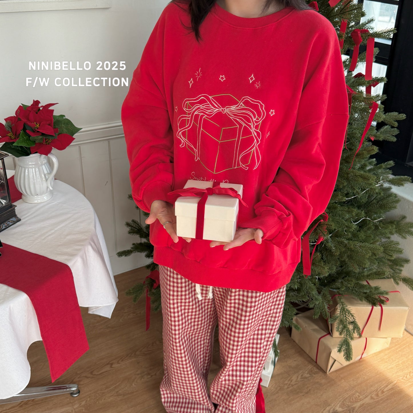 韓國童裝 25秋冬 | NB25414 Present Top and Bottom Set 親子裝 (MOM)