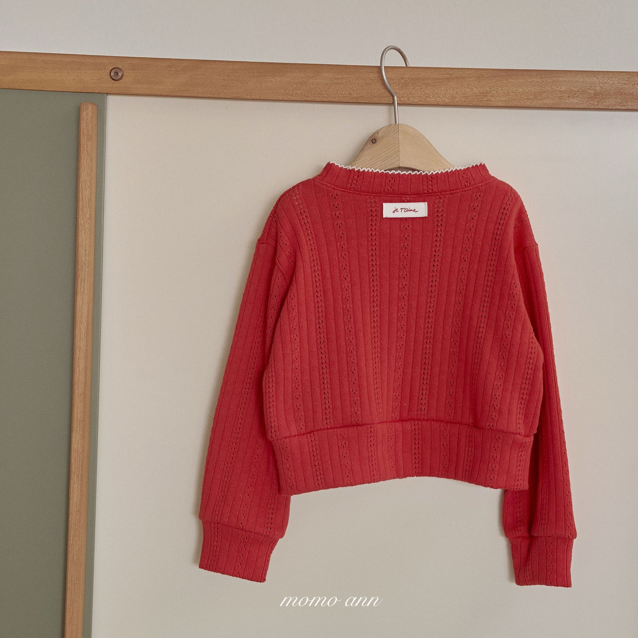 韓國童裝 26春| MN26107 Red Cardigan