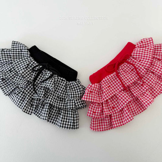 韓國童裝 26春 | ME26143 Check Cancan Skirt (Pants)