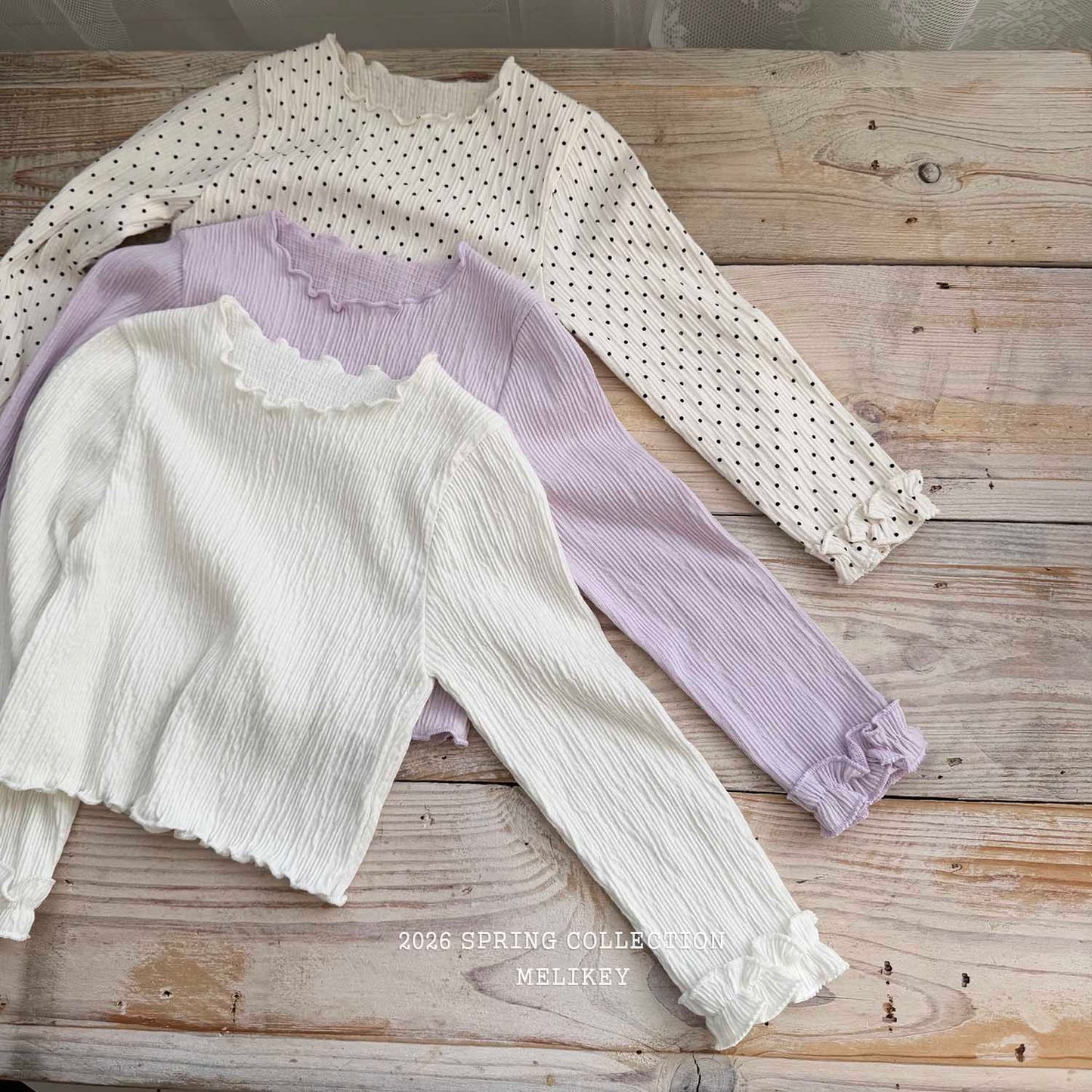 韓國童裝 26春 | ME26120 Rose Frill Tee