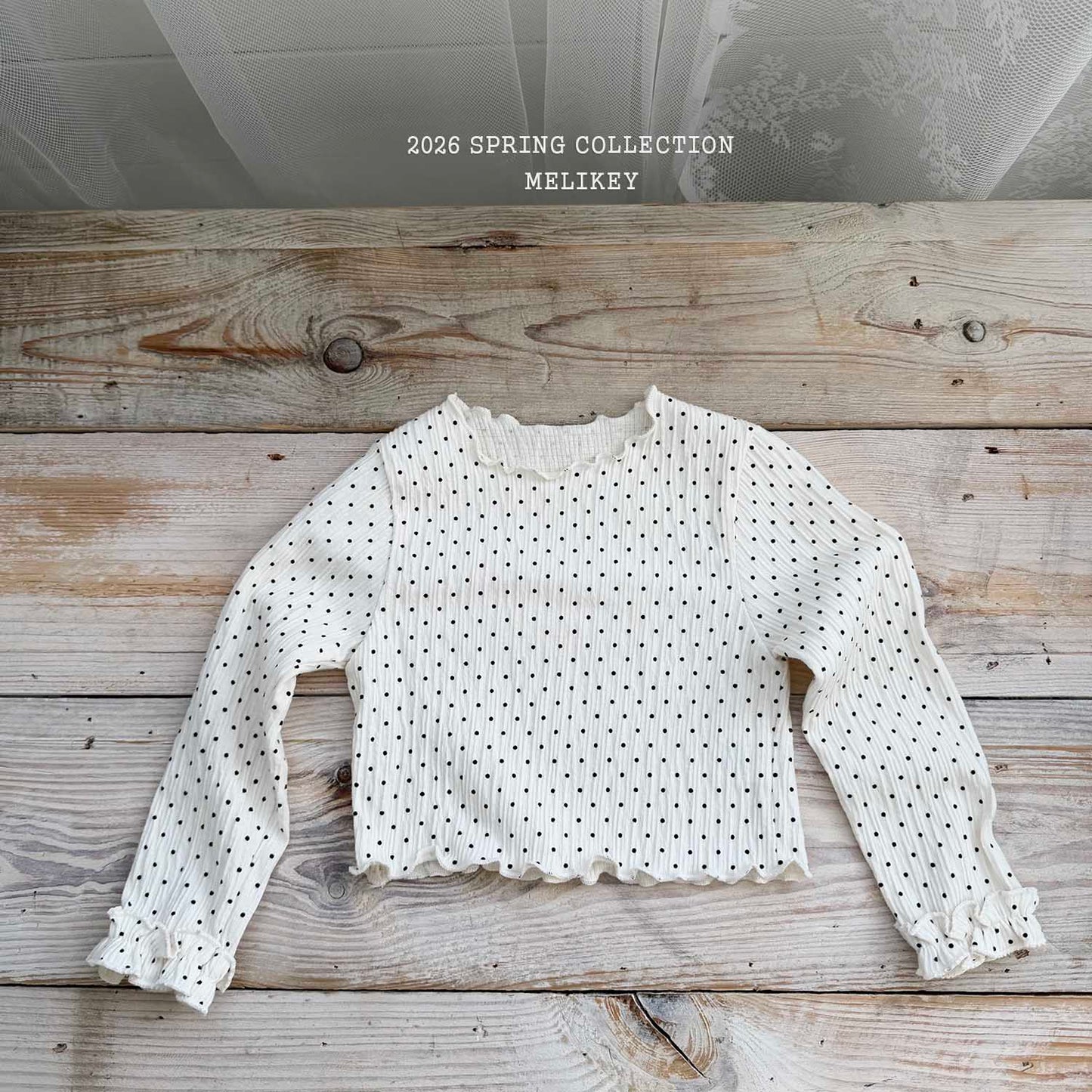 韓國童裝 26春 | ME26120 Rose Frill Tee